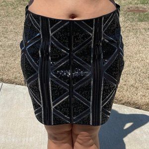 EXPRESS BLACK SEQUIN MINI SKIRT